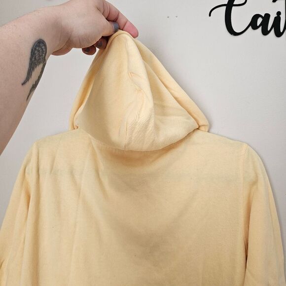 Nickelodeon Hooded Sweatshirt Spongebob Sketch Graphic Light Yellow Black Casual - Picture 4 of 7